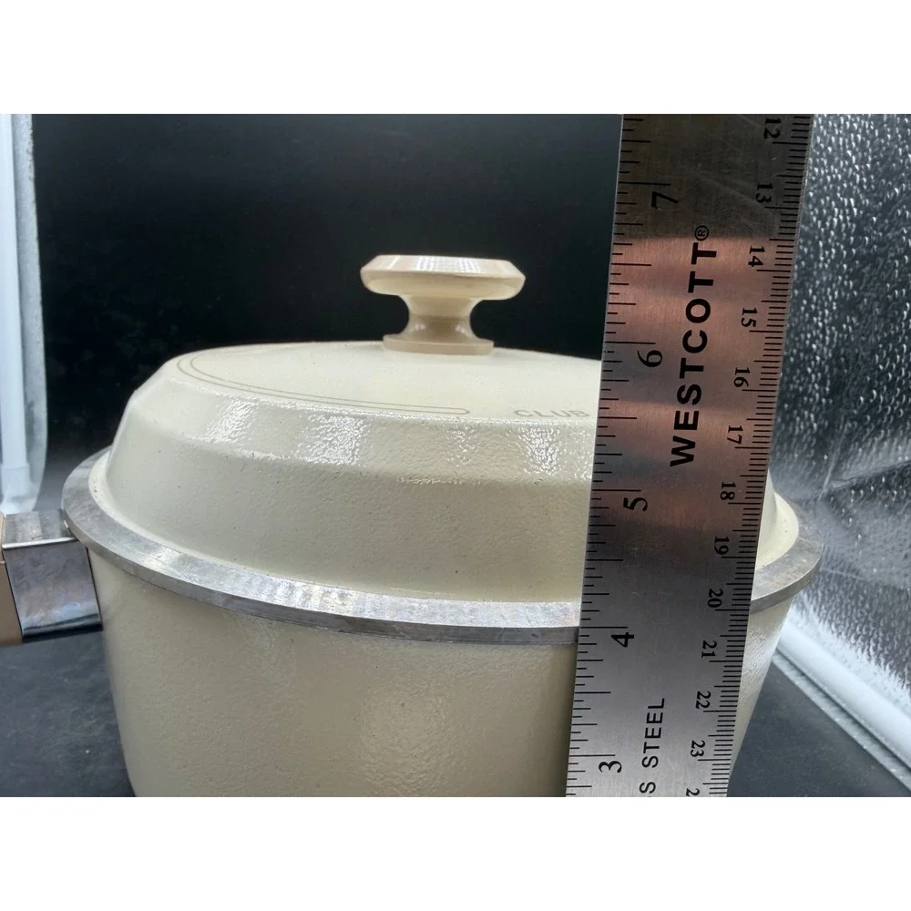Vintage Club Aluminum Cream Saucepan with Lid Retro Cast Aluminum Pot 2 Quart